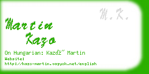 martin kazo business card